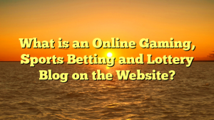 What is an Online Gaming, Sports Betting and Lottery Blog on the Website?