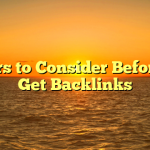 Factors to Consider Before You Get Backlinks
