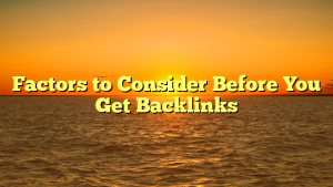 Factors to Consider Before You Get Backlinks