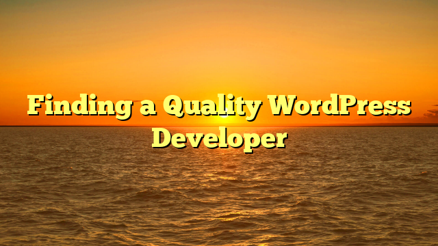 Finding a Quality WordPress Developer