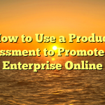 How to Use a Product Assessment to Promote Your Enterprise Online