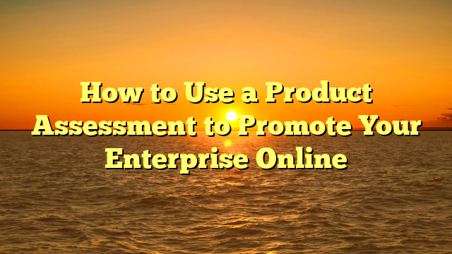 How to Use a Product Assessment to Promote Your Enterprise Online