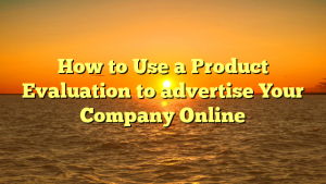 How to Use a Product Evaluation to advertise Your Company Online