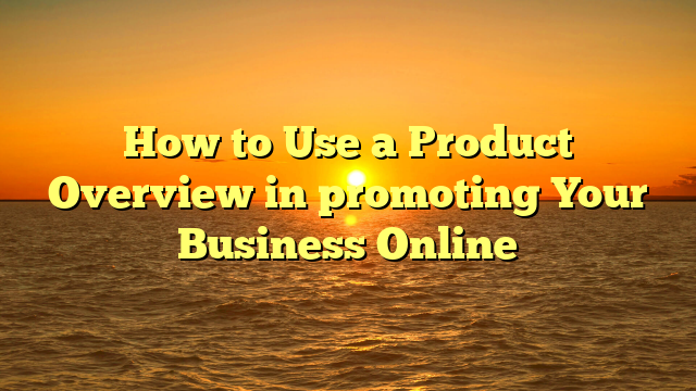 How to Use a Product Overview in promoting Your Business Online